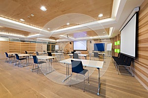 Modern wooden conference room