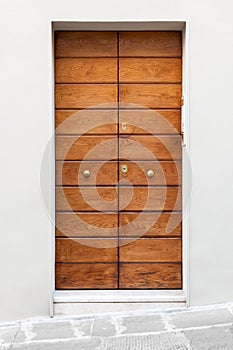 Modern wooden entrance door