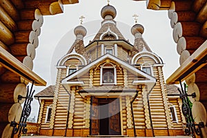 Modern wooden orthodox church