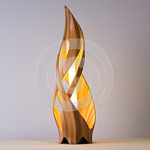Modern Wooden Twist Lamp With Luminous Suffusion And Flicker Effects