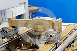Modern woodworking machine in a furniture factory