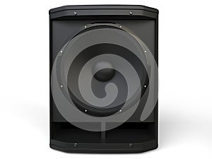 Modern woofer loudspeaker - front view closeup