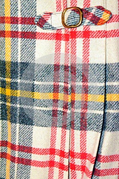 Modern Wool Tartan Kilt in white, black, yellow & red