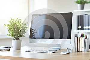 Modern Workspace with Desktop Computer