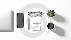 Modern Workspace Essentials Flat Lay