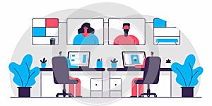 Modern Workspace with Remote Team Collaboration