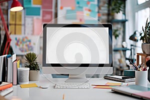 Modern Workspace Setup: iMac, Desk, and Creative Accessories