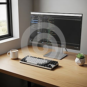 Modern workspace with a sleek computer