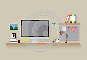 Modern workspace vector design
