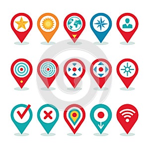 Modern World Application - Location Icons Collection - Navigation Symbols
