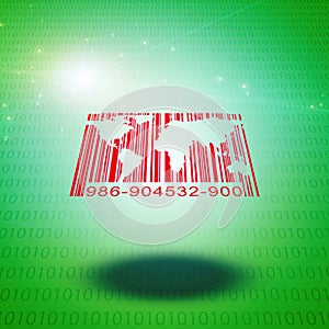 Modern world. Barcode tag