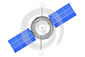 Modern World Global Navigation Satelite. 3d Rendering photo