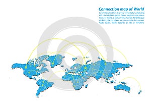 Modern of World Map connections network design, Best Internet Concept of World map business from concepts series