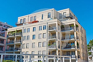 Modern yellow apartment house