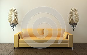 Modern yellow couch.