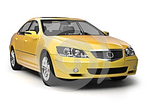 Modern yellow sport car