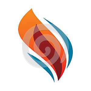 Modern young art shape fire flame energy spirit logo design