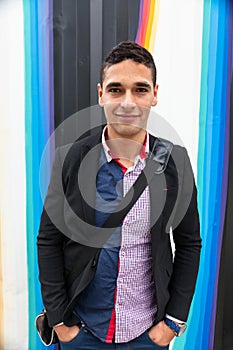 Modern young man with Arab with a bag