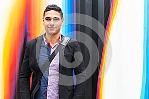 Modern young man with Arab with a bag