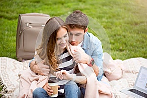 Modern young people in a park