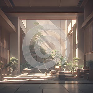 Modern Zen Garden Atrium