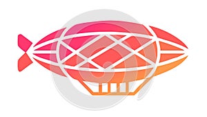 Modern Zeppelin Airship Vector with Geometric Orange Pattern, vector design Generative AI