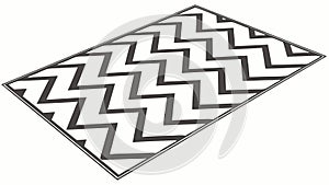 Modern Zigzag Pattern Rug Geometric Interior Decor, vector design Generative AI