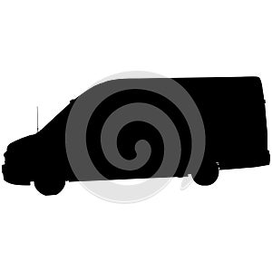 A silhouette of a modern van