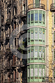 Modernism building in Eixample district in Barcelona