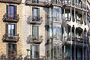 Modernism building in Eixample district in Barcelona