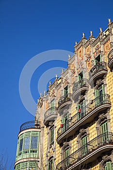 Modernism building in Eixample district in Barcelona