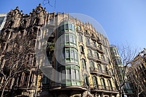 Modernism building in Eixample district in Barcelona photo