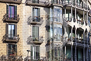 Modernism building in Eixample district in Barcelona photo