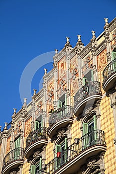 Modernism building in Eixample district in Barcelona photo