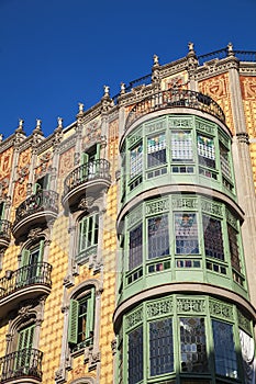 Modernism building in Eixample district in Barcelona photo