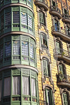 Modernism building in Eixample district in Barcelona photo