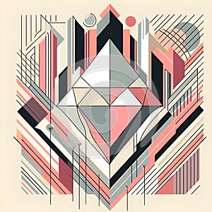 Modernist design of a diamond in pastel colors.