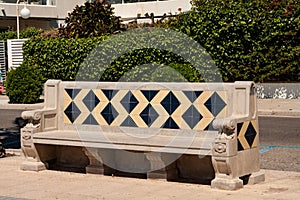 Modernist seat in Sitges in the Garraf