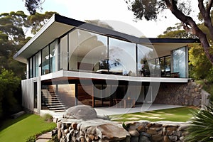 Modernist Style House (Generative AI) photo