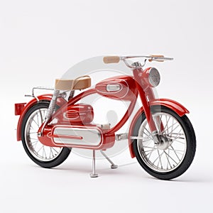 Modernistic Red Motorcycle Toy With Realistic Rendering