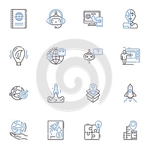 Modernized Procedures line icons collection. Automated, Streamlined, Digitalized, Upgraded, Efficient, Simplified photo