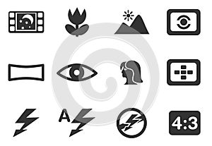 Modes of Photo Silhouette Icons