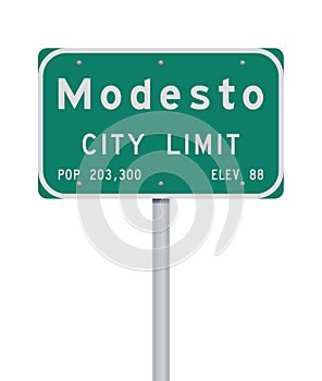 Modesto City Limit road sign photo
