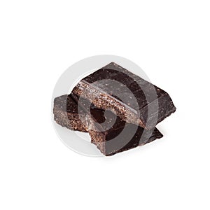 Modica chocolate block isolated on white background photo