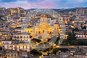 Modica, Sicily, Italy with the Cathedral of San Giorgio