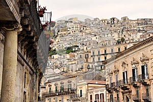 Modica, Sicily, Italy. view of the old city center