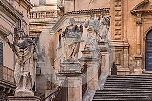 Modica, St. Peter`s Cathedral, baroque statues