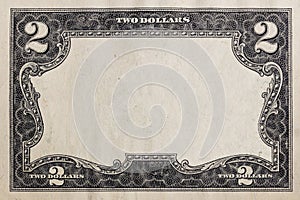 Modified decorative 2 dollar bill artwork