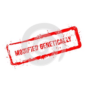 Modified genetically red rubber stamp isolated on.