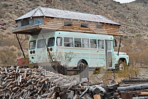 Modified recreational vehicle, old school bus